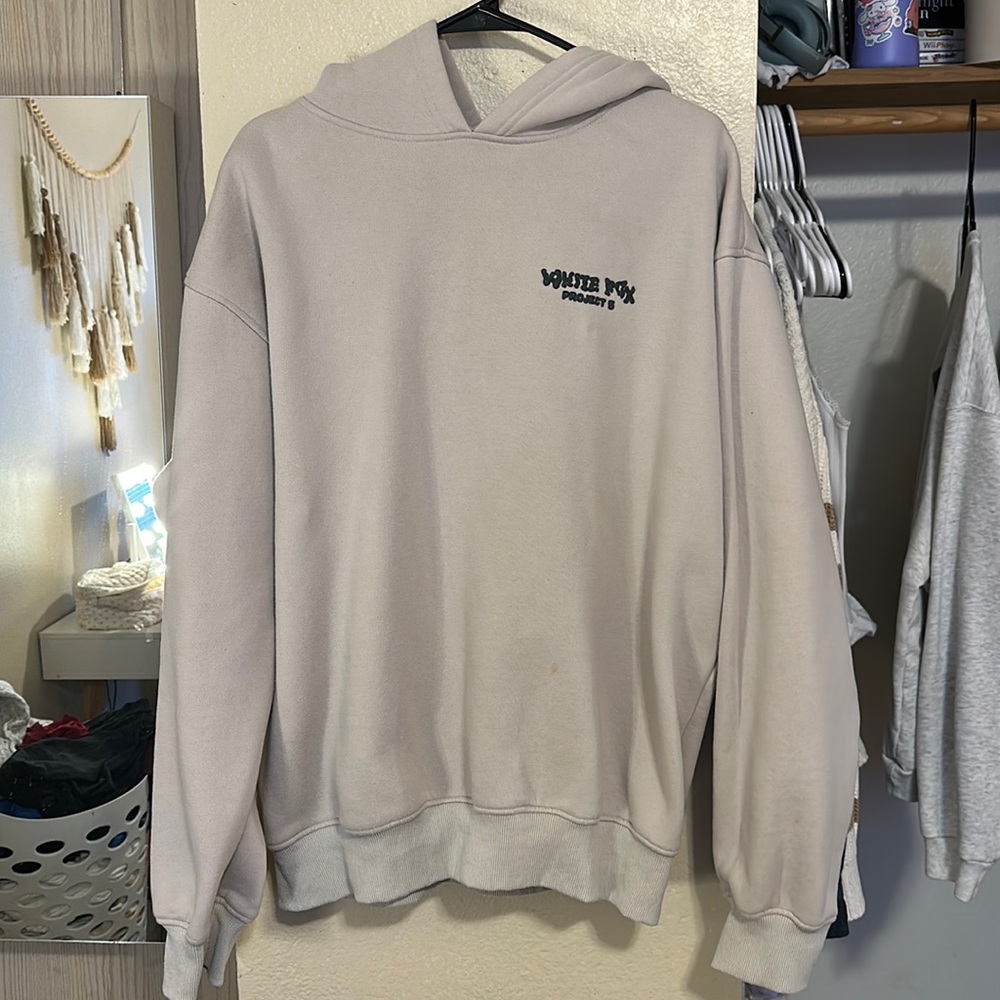 Tan White Fox Project 5 Hoodie, Size L/XL